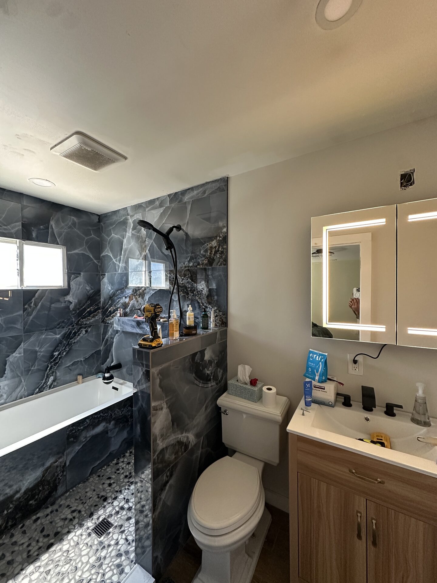 Finished bathroom renovation detail